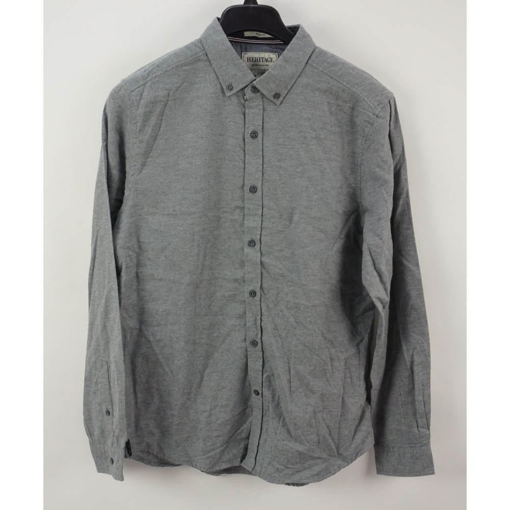 NWOT Heritage Collection Men's Large Long Sleeve Gray Flannel Button Down Shirt